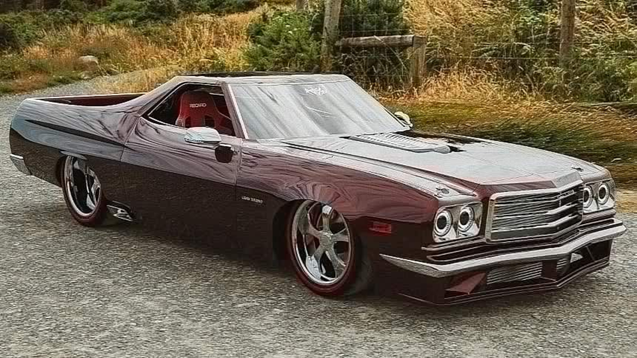 Виртуальный рестомод Ford Ranchero 1973 года: двигатель напоказ и современные детали