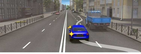 Водитель легкового автомобиля должен выключить указатели левого поворота: